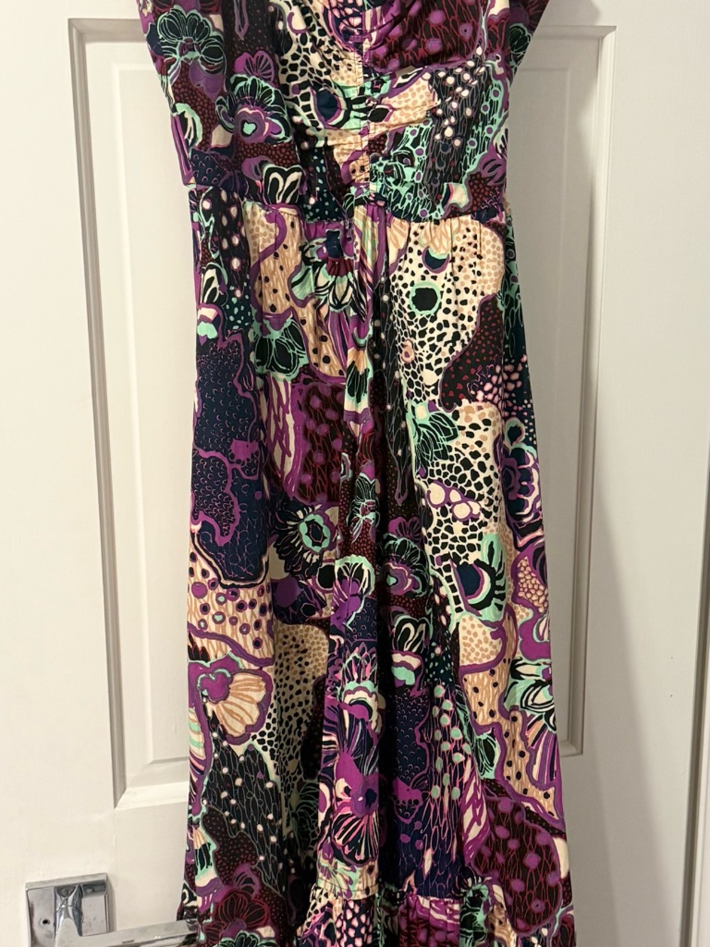 A.L.C. Lilah floral print midi dress sweetheart neckline & adjustable straps - Picture 5 of 5